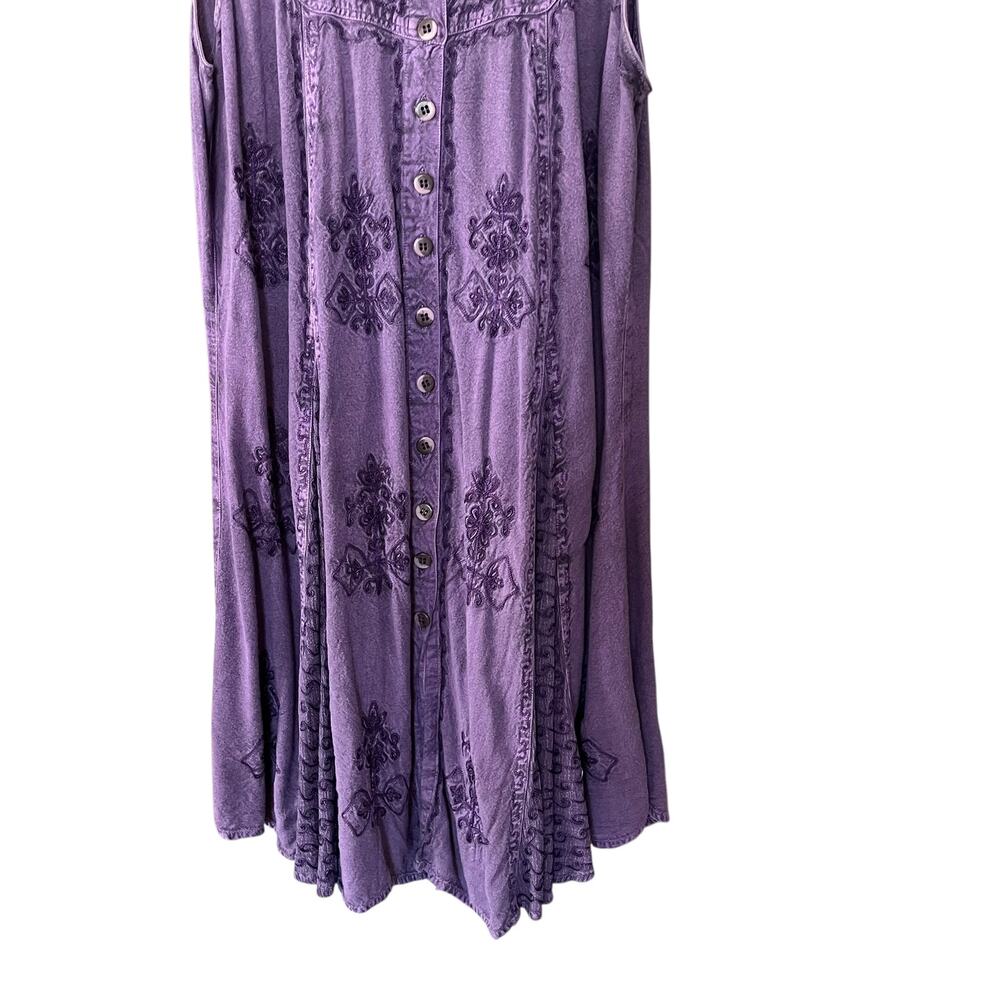 Holy Clothing Purple Boho Chic Peasant Sundress Size Large - Picture 4 of 9